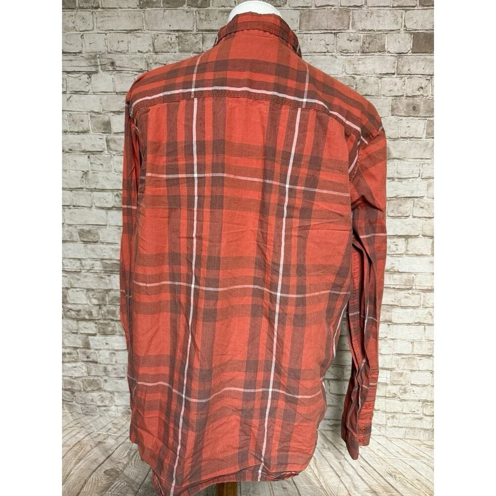 North Face Shirt Mens Medium‎ Long Sleeve Button Front Plaid Lightweight Pocket
